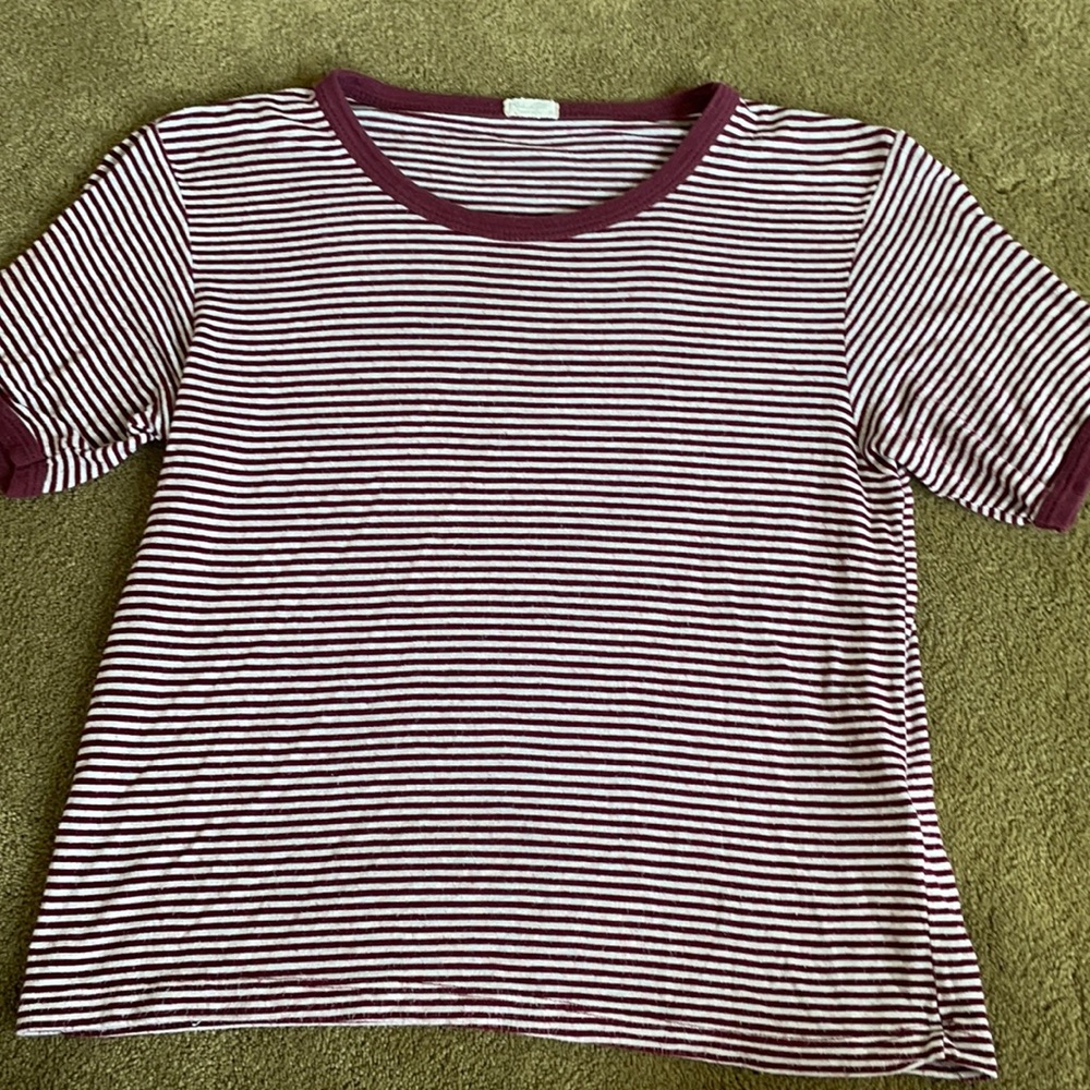red and white striped t-shirt